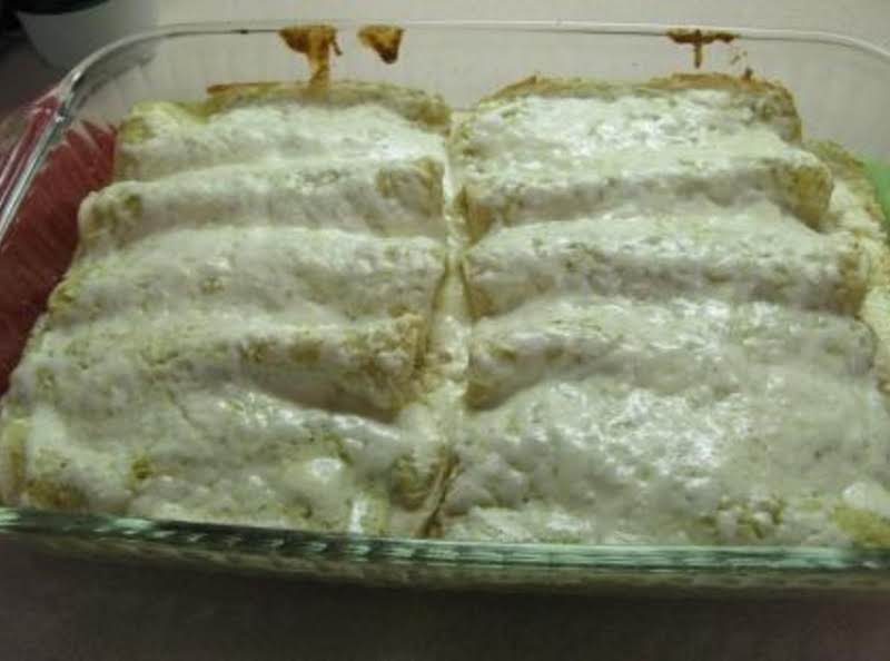 This Isn't My Photo But It Does Look Much Like The Salsa Verde Chicken Manicotti That I Created.