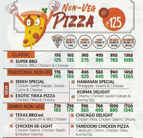 La Pino'z Pizza menu 