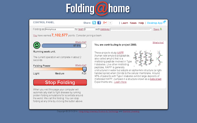 Folding@home chrome extension