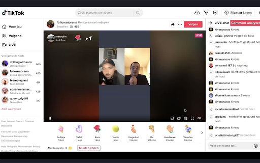 Analyse live TIKTOK comments