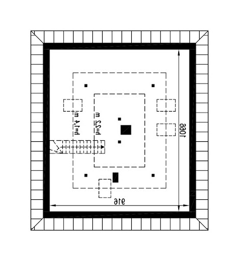 Opcjonalny - wariant II - A100a - Rzut poddasza do indywidualnej adaptacji (30,5 m2 powierzchni użytkowej)