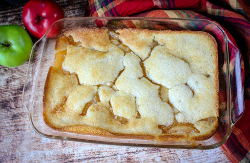 Poor Man's Apple Cobbler ready to be served.