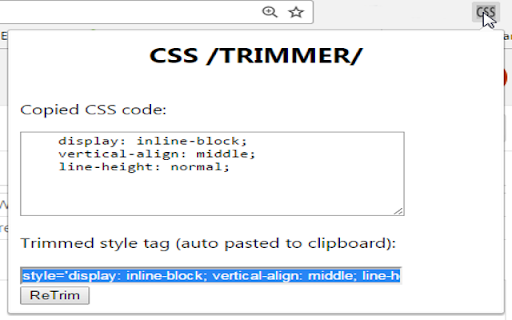 CSS TRIMMER