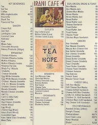 The Irani Cafe menu 1