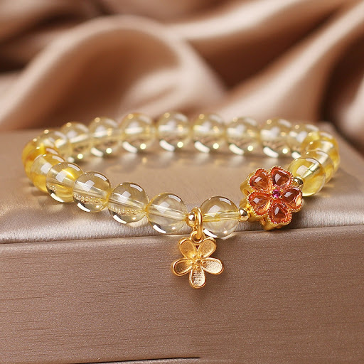 Title 1, Womens Natural Citrine Fresh Flower Pendant Br...