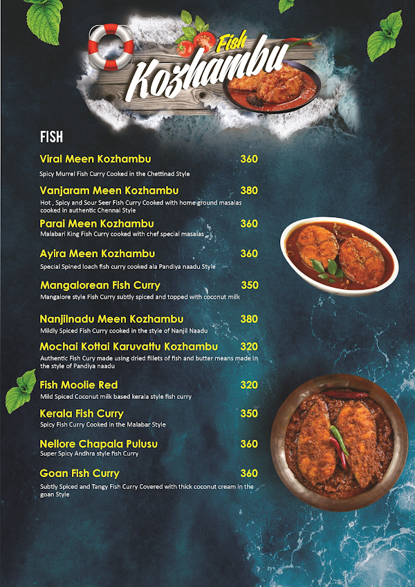 Aazhi - The Seafood Restaurant menu 