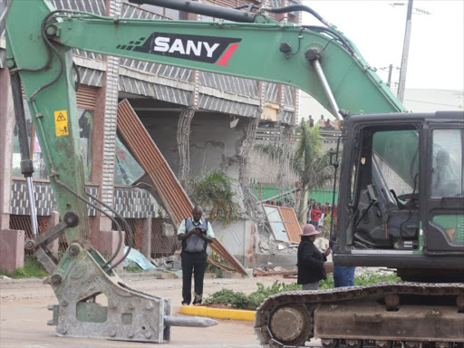 Taj Mall after the demolition was halted briefly on September 15