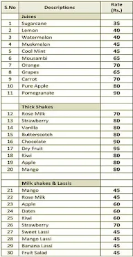 Kovai Pazhamudhir Nilayam menu 1