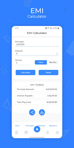 Screenshot EMI Calculator - GST, SIP, Age