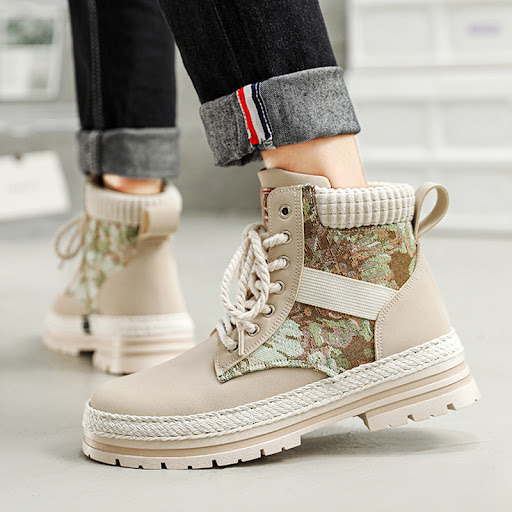 Title 5, Mens Print Boots Autumn And Winter High-top Br...