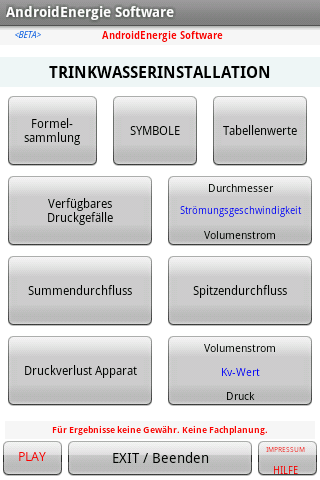 Trinkwasser Sanitär Berechnung