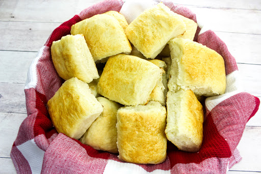 A basket of the Best Dinner Rolls Ever.