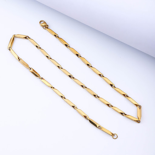 Title 5, Titanium Steel Mens Melon Seeds Chain Handmade...