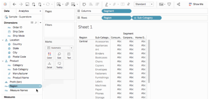 Tableau Highlight Table: Step 4 for Set up a Tableau Highlight Table | Hevo Data