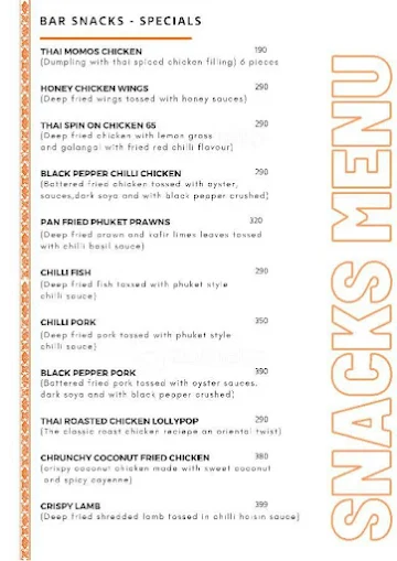 Orange Coconut menu 