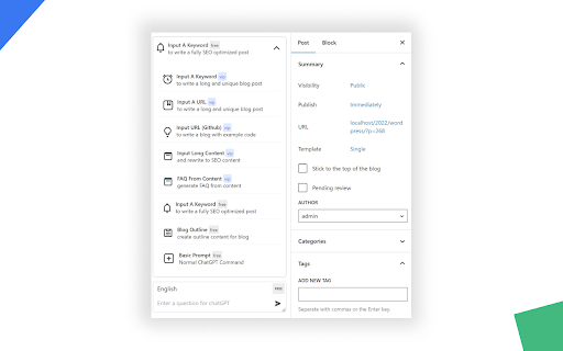 ChatGPT for Wordpress