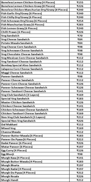 Delhi Cafe & Restaurant menu 