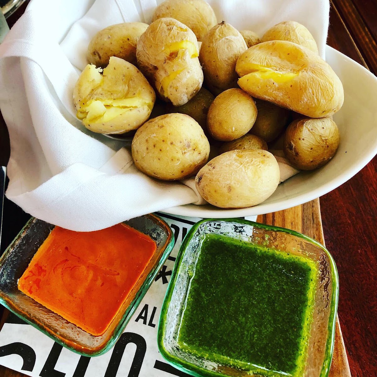 Potatoes -green sauce was delicious