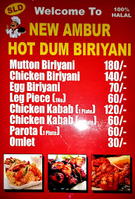 New Ambur Hot Dum Biriyani menu 1