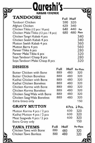 Qureshis Kabab Corner menu 1