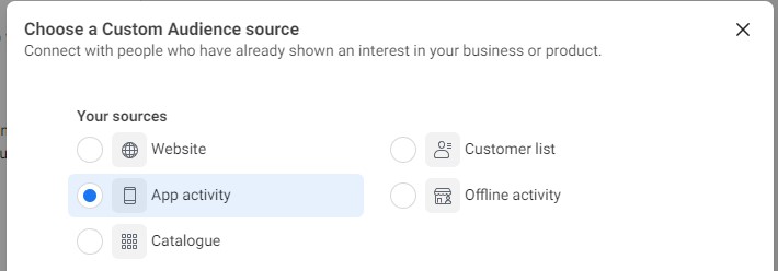 App Activity Custom Audience