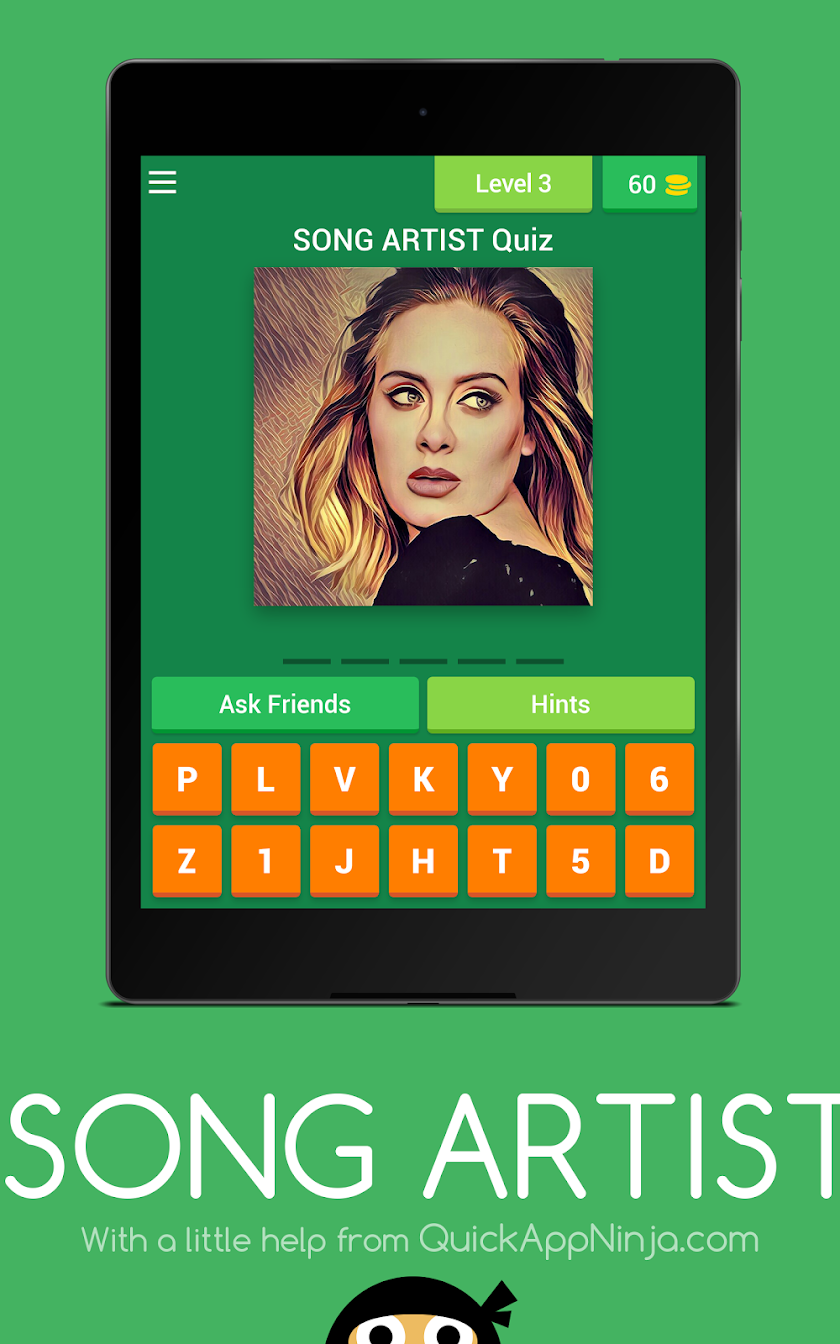 SONG Artist QUIZ Screen 2