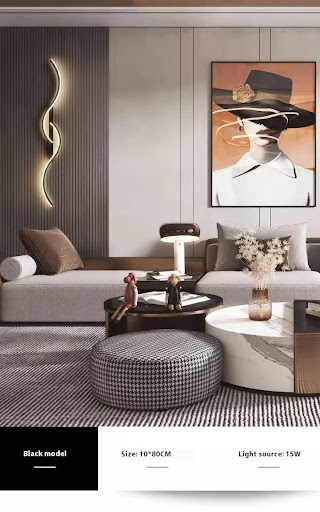Title 12, Simple Bedside Wall Lamp Living Room Background...