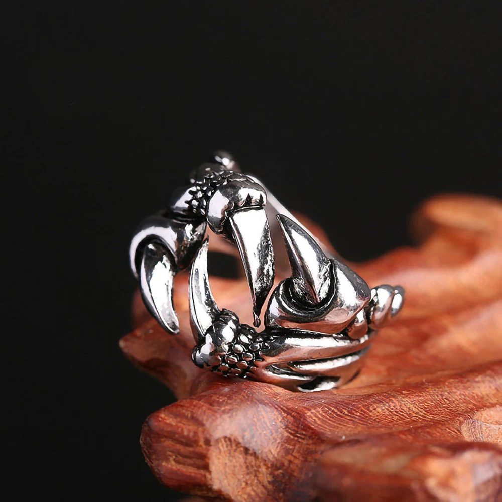 Title 9, Heren Domineering Open Dragon Claw Ring Punk Ch...