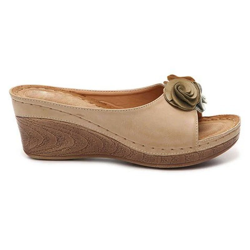 Dames Fashion Bloemen Sleehak Vismond Sandalen Schoenen, stijlvolle zomerschoenen voor comfort en een vrouwelijke uitstraling.