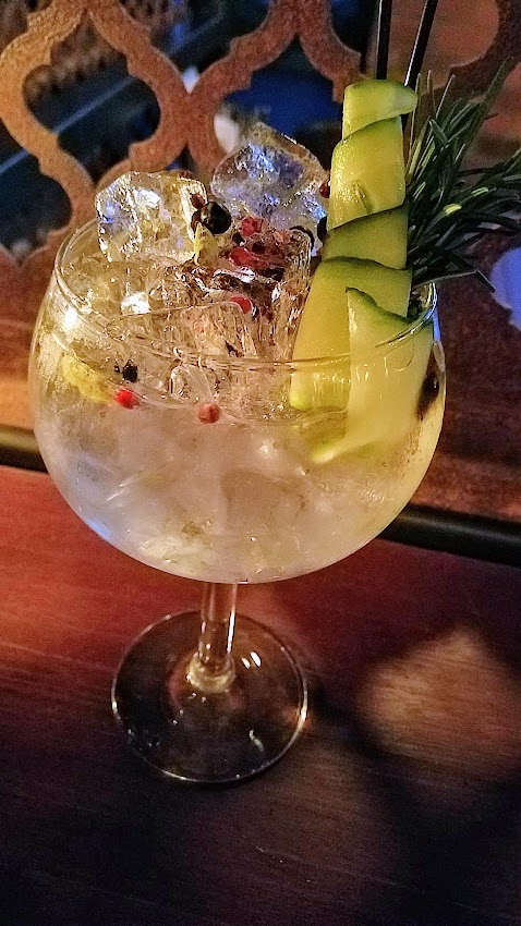 Bar Casa Vale White Port Gin Tonic with with cucumber, rosemary, lemon