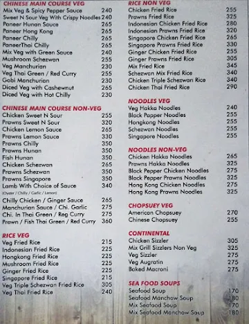 Kirti Hotel menu 