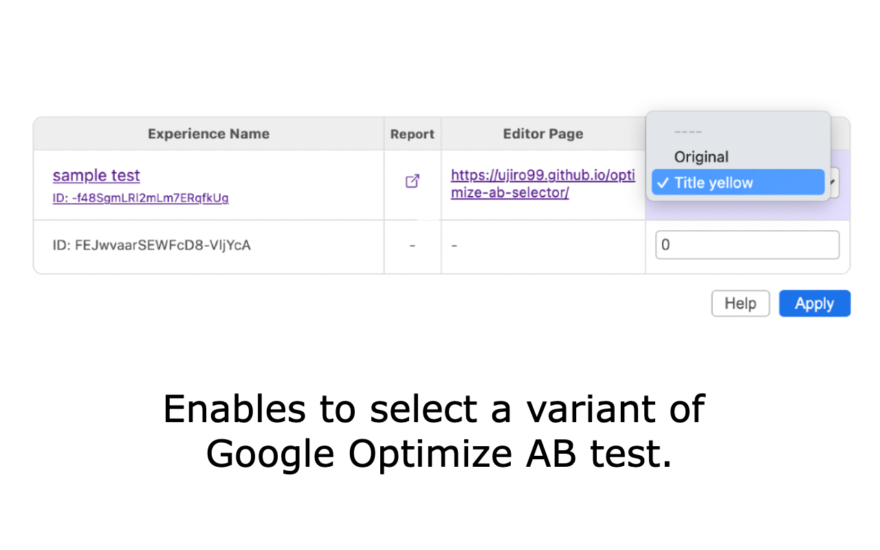 Google Optimize AB Selector Preview image 3