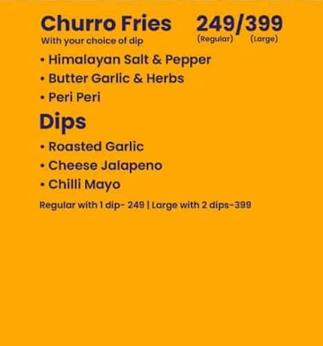 High On Churros menu 