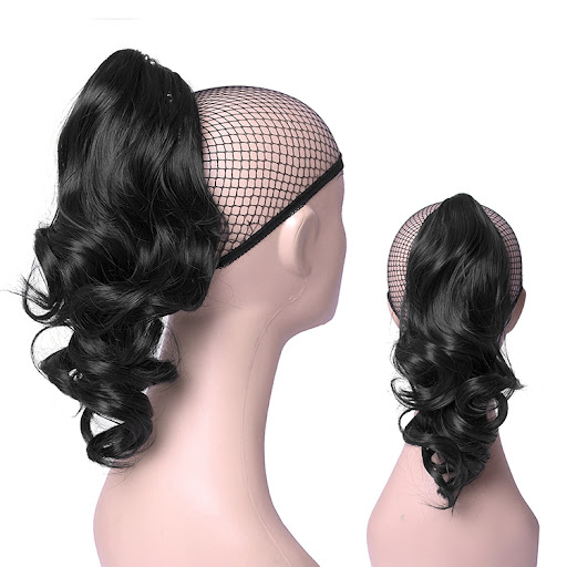 Title 3, Long Wave Ponytail Hairpiece Gray Hair Clip In ...