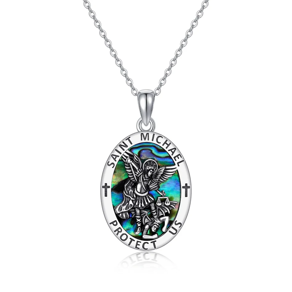 Heren hanger van sterling zilver met Sint-Michaël munt Ion sieraden bescherming en stijlvol sieraad