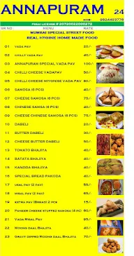 Annapuram menu 2