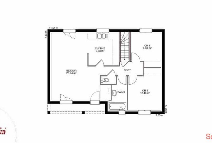  Vente Terrain + Maison - Terrain : 1 000m² - Maison : 82m² à Ussel (19200) 