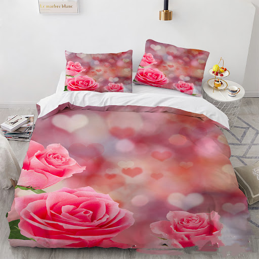 Title 5, 3D Digital Printing Three-piece Home Rose Serie...
