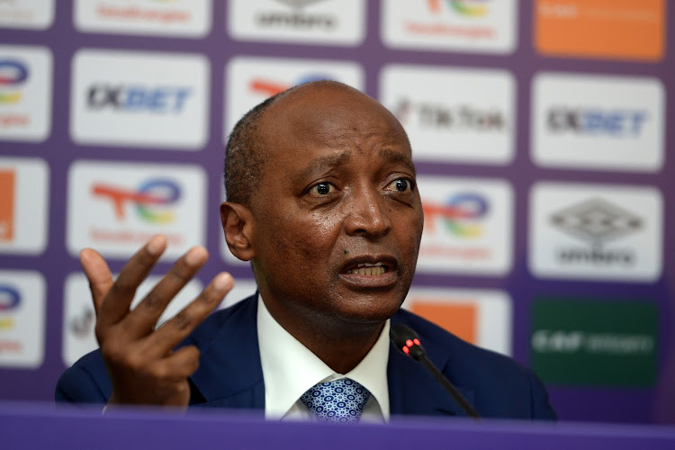 CAF president Patrice Motsepe during a press conference at the 2022 Women's Africa Cup of Nations at Prince Moulay Abdellah Stadium in Rabat, Morocco.