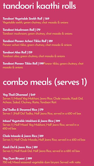 Paratha Dhamaal menu 1