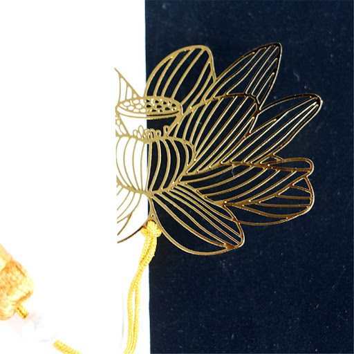 Title 5, Lotus metal bookmark designed in Literary Chine...