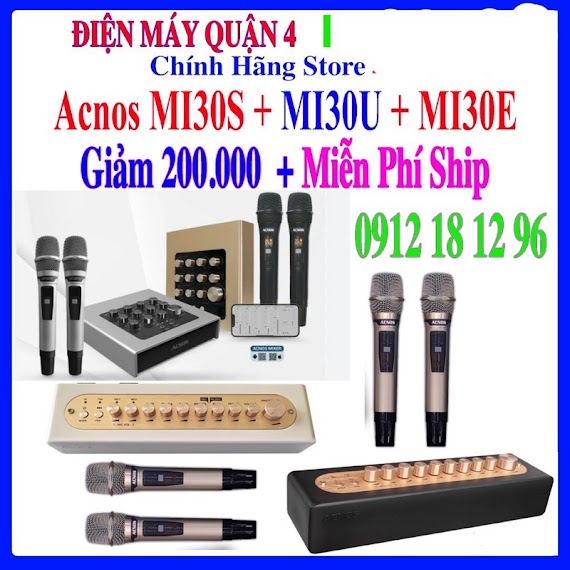 Vang Số Chỉnh Cơ Acnos Mi30U / Acnos Mi30S / Acnos Mi30E / Acnos Mi30 - Kèm 2 Micro Uhf - Túi Balo Mua Kèm Giá Rẻ