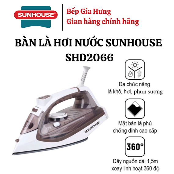 Bàn Là, Bàn Ủi Hơi Nước Sunhouse Shd2066 - Hàng Chính Hãng