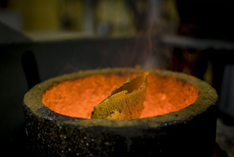 A gold sponge is being molten to be converted into bars and bullions at a gold and silver refinery operated by MMTC-PAMP in Nuh, India on August. 31 2022. Picture: ANINDITO MUKHERJEE/BLOOMBERG