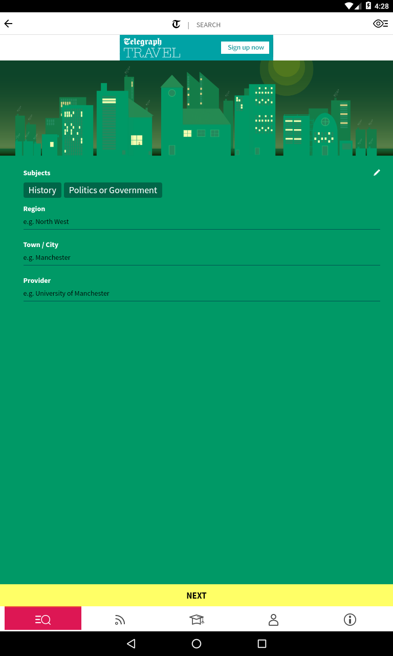 Telegraph Clearing Screen 2