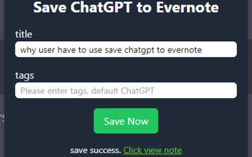 save ChatGPT history to evernote