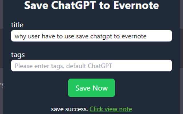 save ChatGPT history to evernote Preview image 3