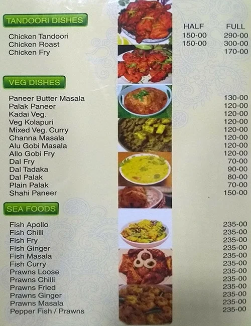 Azizia Multicusine Restaurant menu 