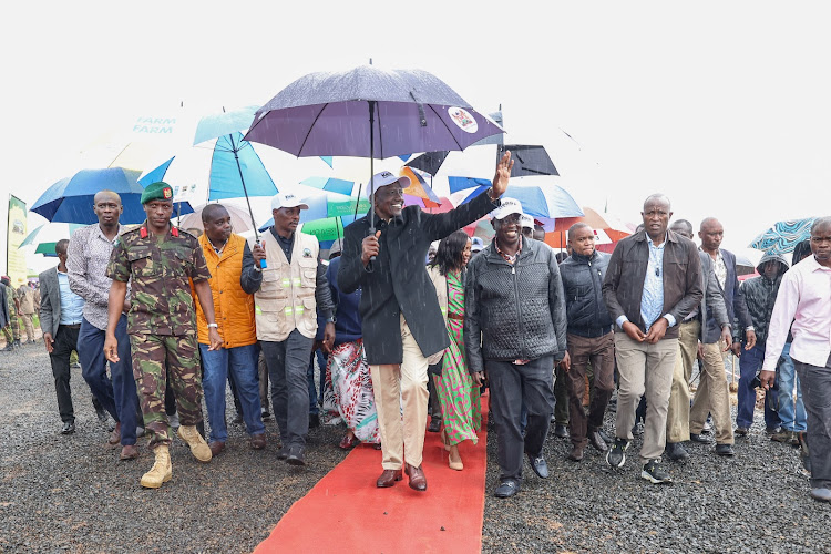 President William Ruto, other leaders in Kuresoi North Constituency, Nakuru on January 13, 2024 during President William Ruto visit