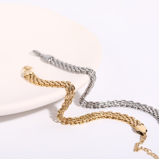 Title 1, Retro Mesh Belt Titanium Steel Gold-plated Wide...
